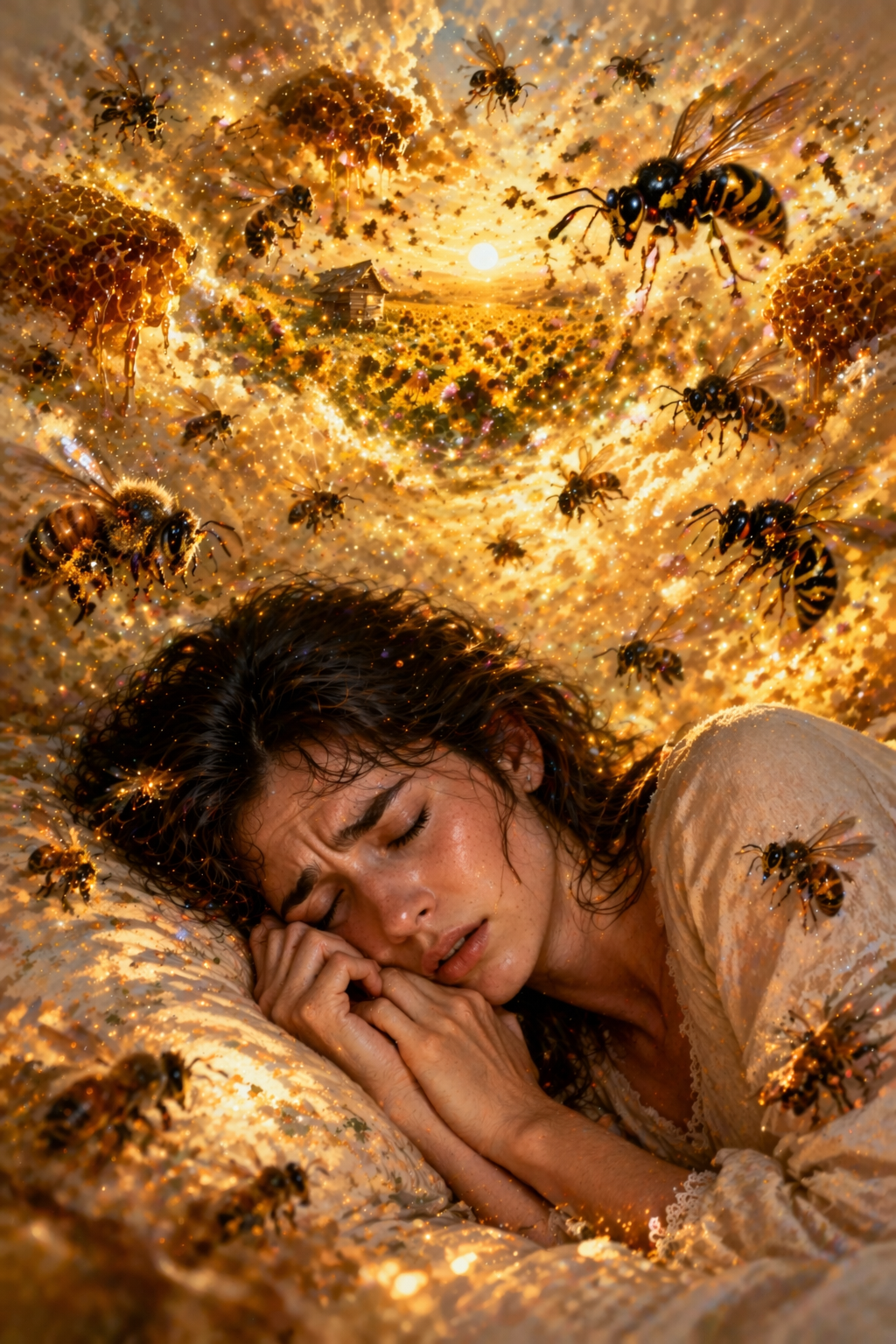 Ilustración simbólica de abejas volando