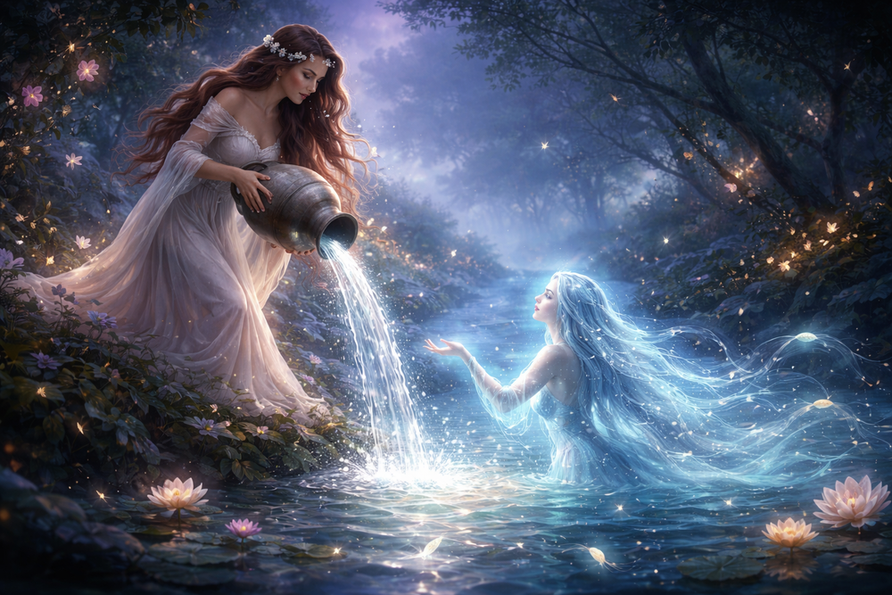 Ilustración simbólica de agua clara y profunda